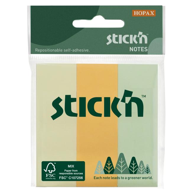[AV021886] Samolepiaci bloček Stick’n Hopax, 76x25 mm, mix pastelových farieb, 3x50 lístkov