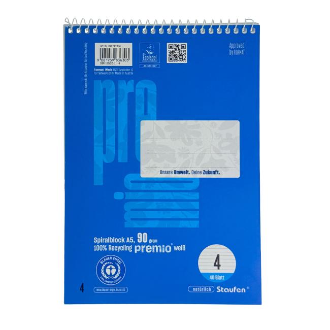 [FW741004] Blok College Format Werk Premio A5 40 listov linajkový 90 g