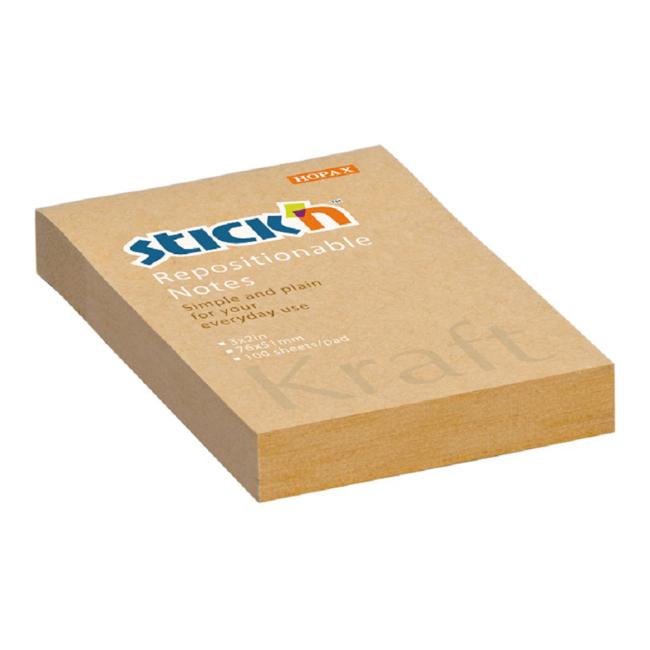 [AV216390] Samolepiaci bloček Stick’n Hopax Kraft, 76x51 mm, prírodná hnedá