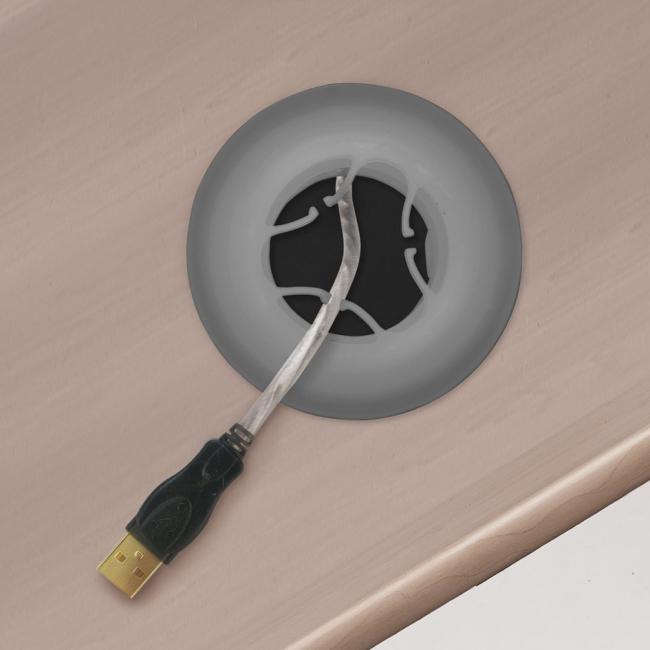 [ON200296] Držiak na uchytenie káblového organizéra do priechodky, sivý