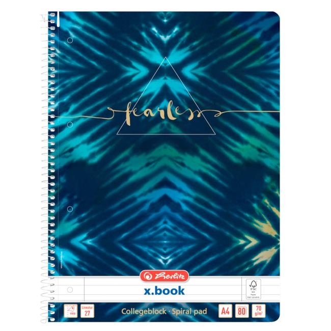 [HL044160] Blok poznámkový Herlitz A4, 80 listov, linajkový, New Batik Fearless