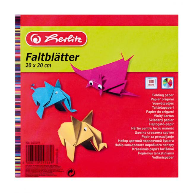 [HL247619] Farebný papier Herlitz 100 listov 10 farieb 20x20cm 60g