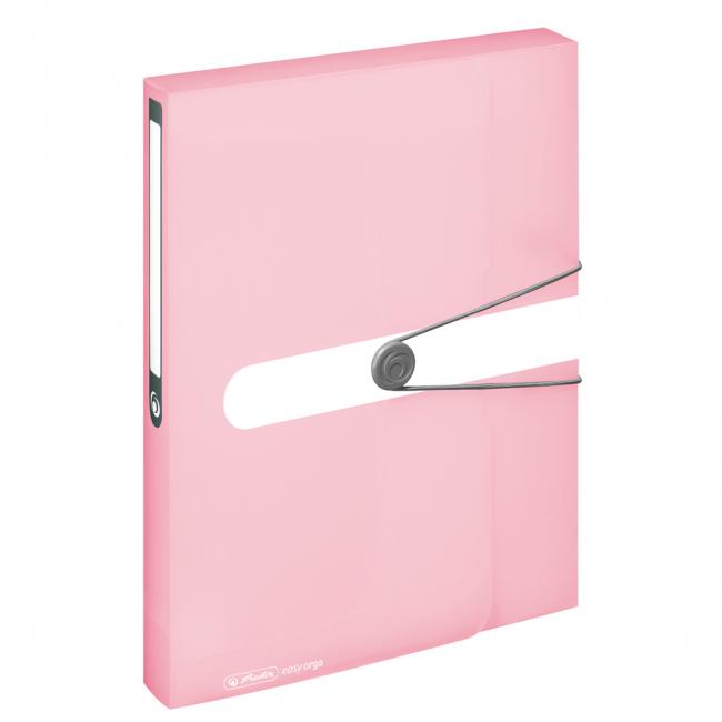 [HL408986] Plastový box s gumičkou Herlitz A4 PP rose