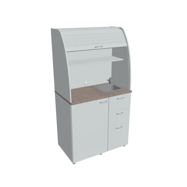 [ON450488] Kuchynka s drezom a bateriou pravá, 100x189,1x60 cm, sivá/sivá