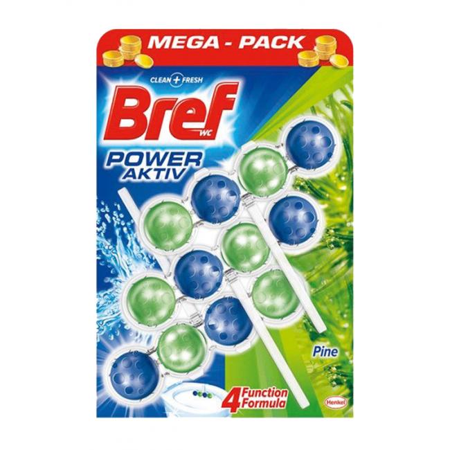 [HY179443] Bref Power Aktiv WC závesný blok tuhý 3 x 50 g Borovica