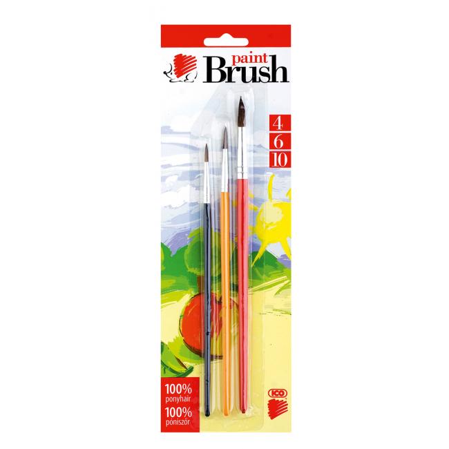 [IC015005] Sada štetcov 3ks 4-6-10 guľaté, farebná rúčka