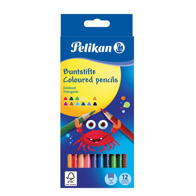[PE700115] Farbičky Pelikan trojhranné tenké 12 ks