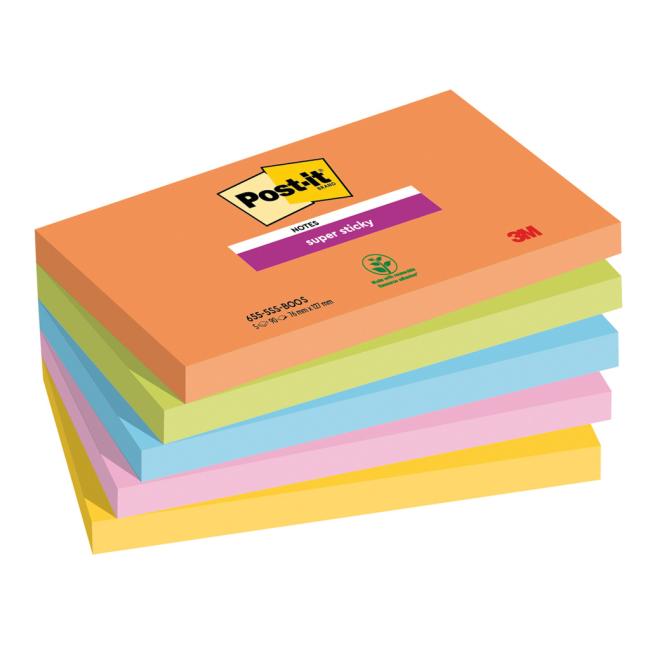 [MM258793] Samolepiaci bloček Post-it Super Sticky BOOST, veľkosť 76x127 mm, 5 bločkov po 90 lístkov