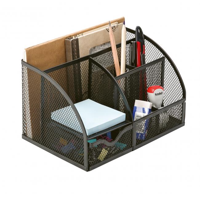 [QC017295] Drôtený stolový organizér Q-CONNECT s priehradkou na listy čierny