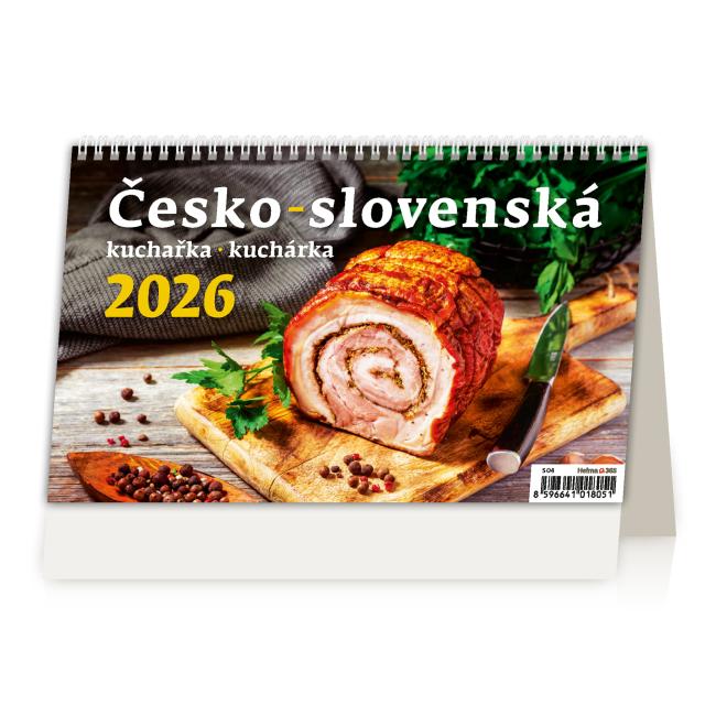 [S04] Stolový kalendár riadkový 22,6x13,9 cm - Česko-slovenská kuchárka 2026