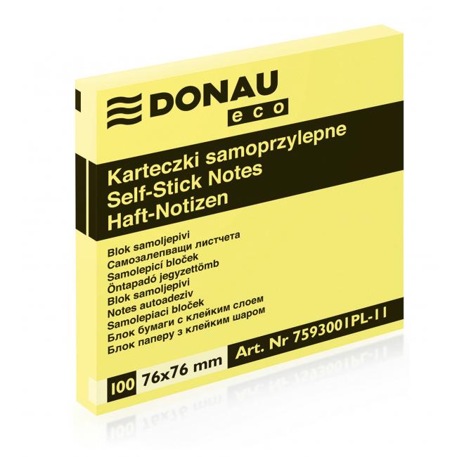 [DO759311] Samolepiaci bloček Donau ECO žltý 76x76mm