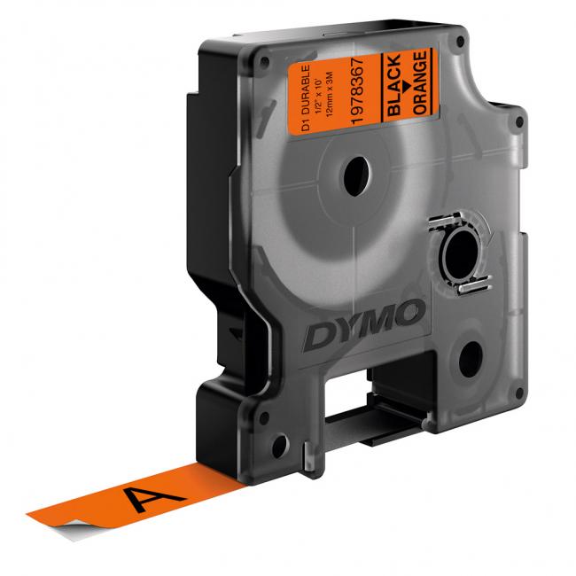 [DY978367] Permanentná vinylová páska Dymo D1 12 mm oranžová/čierna