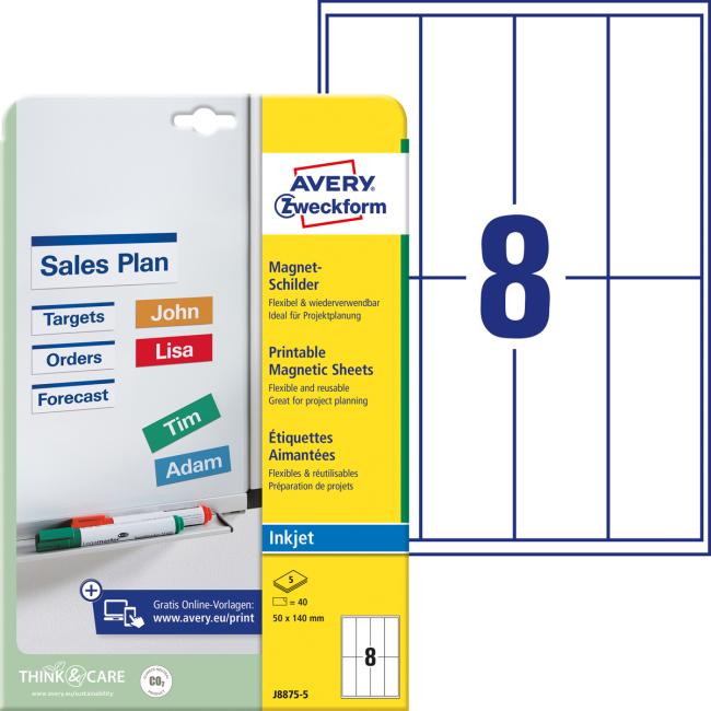 [AV088755] Magnetické popisovacie štítky Avery 50mm x 140m